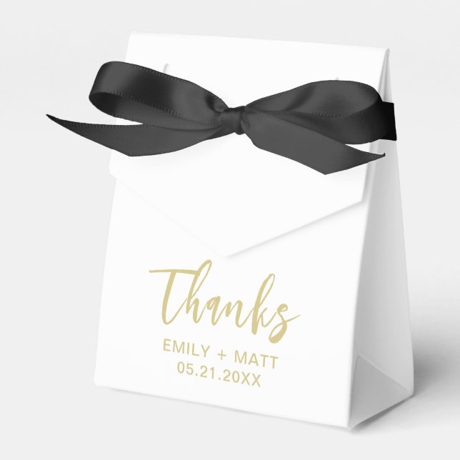 Wedding Thank You Modern Minimal White Favour Boxe Favour Box (Front Side)