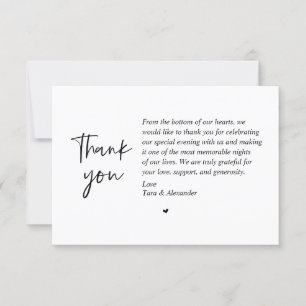 Wedding Thank you, modern minimalist Card