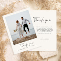 Wedding thank you modern photo minimal script