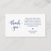 Wedding Thank you, Modern Script, Classy Navy Blue