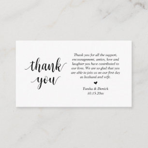 Wedding Thank you, Modern Script Enclosure Card