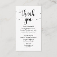 Wedding Thank you, Modern Script Enclosure Card