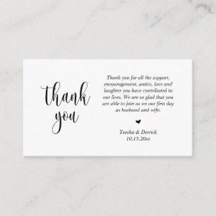 Wedding Thank you, Modern Script Enclosure Card