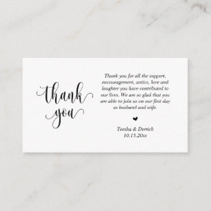 Wedding Thank you, Modern Script Enclosure Card