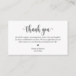 Wedding Thank you, Modern Script Enclosure Card