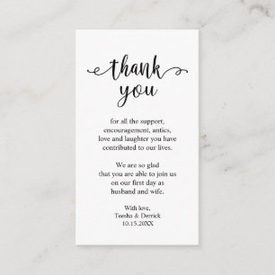 Wedding Thank you, Modern Simple Rustic Enclosure Card