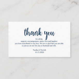 Wedding Thank you, Modern Simple Rustic Script Enc Enclosure Card