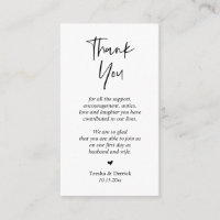 Wedding Thank you, Modern Simple Script Enclosure