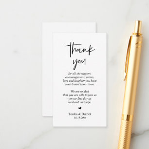 Wedding Thank you, Modern Simple Script Enclosure  Card