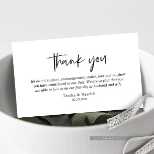 Wedding Thank you, Modern Simple Script Enclosure  Card