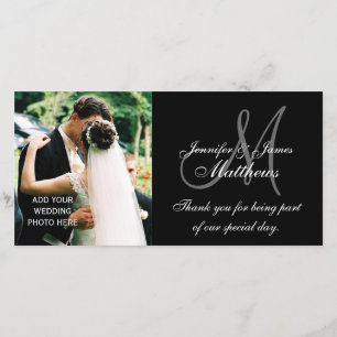 Wedding Thank You Monogram and Message Card