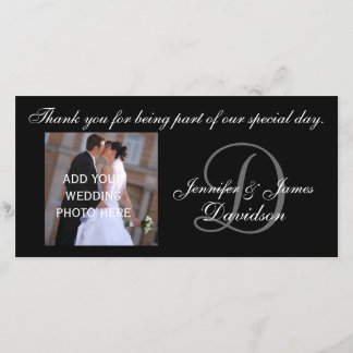 Wedding Thank You Monogram D and Message Card