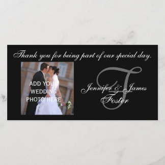 Wedding Thank You Monogram F and Message Card