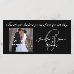 Wedding Thank You Monogram G and Message Card