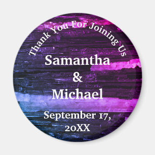 Wedding Thank You Neon Stripes Modern Appreciation Magnet