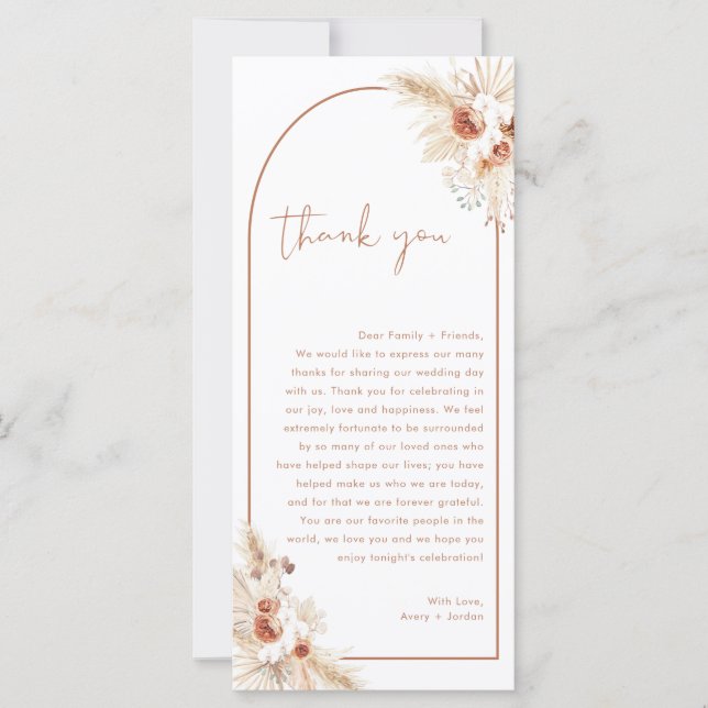 Wedding Thank You Note, Boho Napkin Thank You Note (Front)