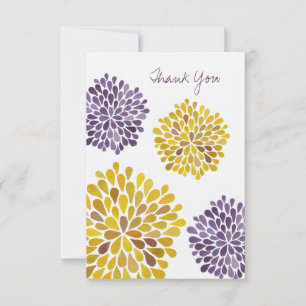 Wedding Thank You Note Cards Watercolor Dahlias