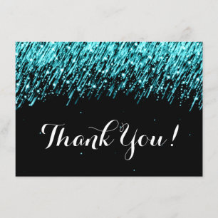 Wedding Thank You Note Falling Stars Turquoise