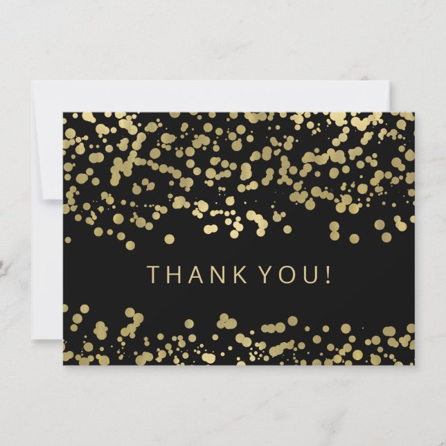 Wedding Thank You Note Gold Foil Confetti (Front)