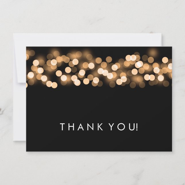 Wedding Thank You Note Gold Hollywood Glam (Front)