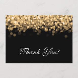 Wedding Thank You Note Gold Lights Card