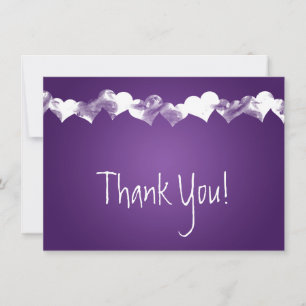Wedding Thank You Note Grunge Purple Card