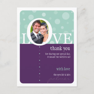 WEDDING THANK YOU NOTE :: LOVEbubbles 6 Postcard