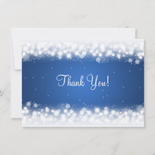 Wedding Thank You Note Magic Sparkle Blue Card