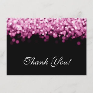 Wedding Thank You Note Pink Lights Card