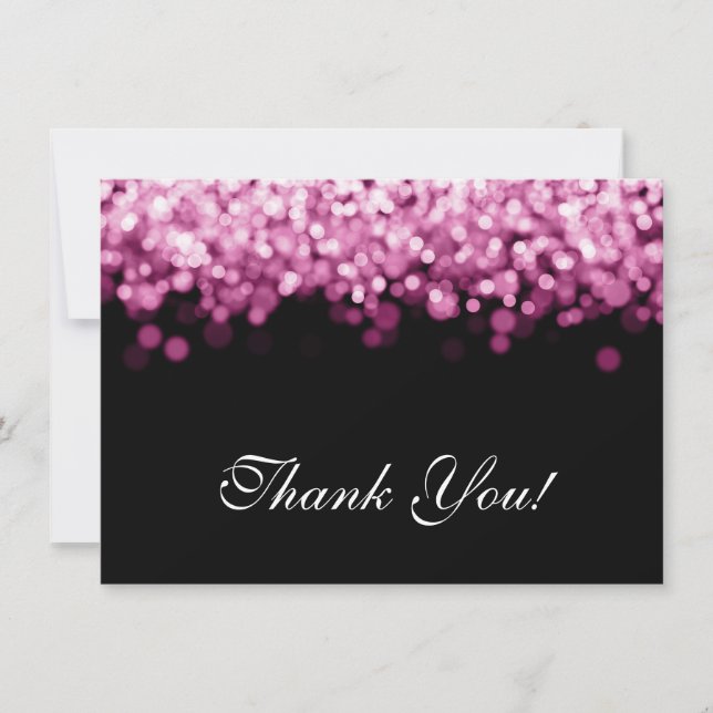 Wedding Thank You Note Pink Lights Card (Front)