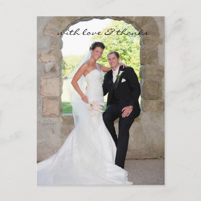 Wedding Thank You Note Postcard (Front)