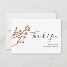 Wedding Thank You Note Rust