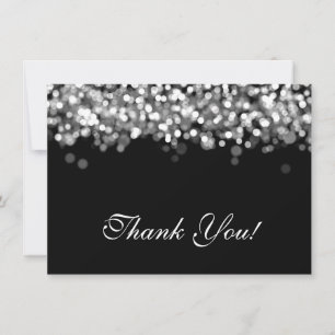 Wedding Thank You Note Silver Lights Card