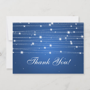 Wedding Thank You Note Sparkling Lines Sapphire Card