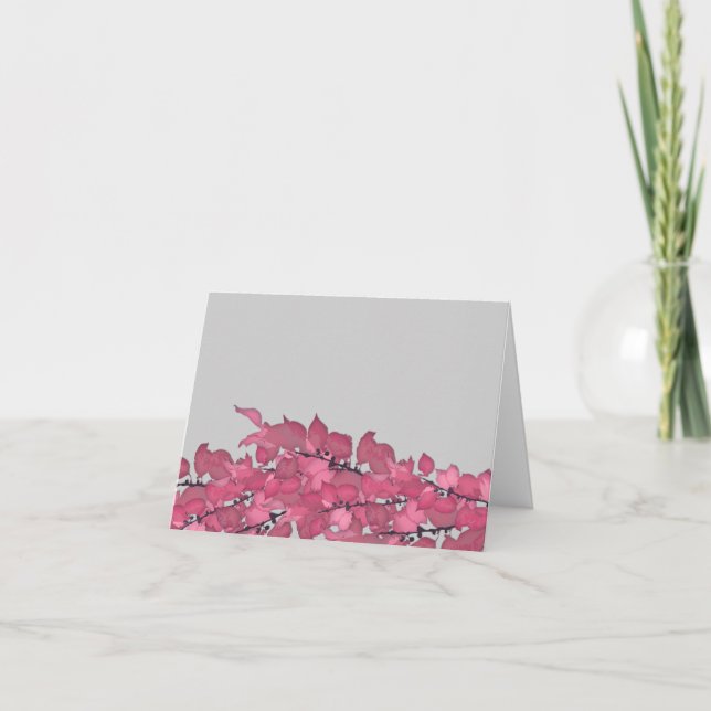 Wedding Thank You Notes Cards with Leaves (Front)