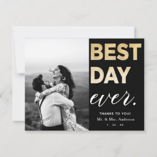 Wedding Thank You Photo Best Day Ever Card