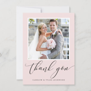 WEDDING THANK YOU photo calligraphy blush pink