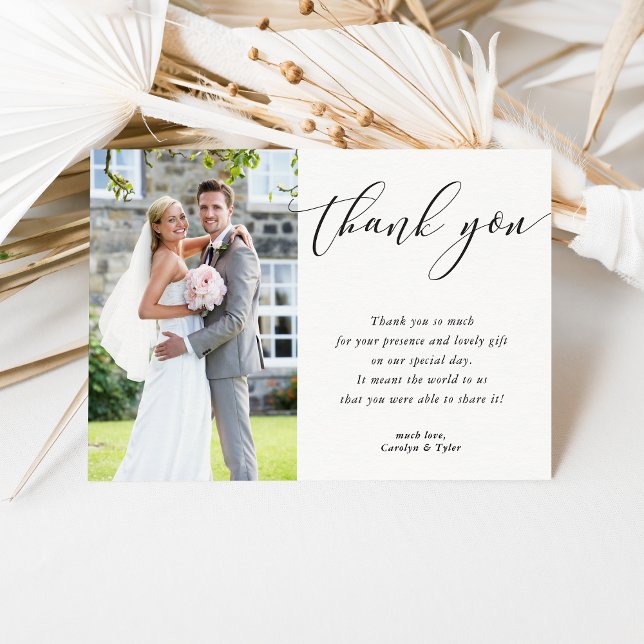 WEDDING THANK YOU photo calligraphy elegant black (Creator Uploaded)