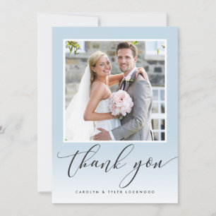 WEDDING THANK YOU photo calligraphy ombre duck egg