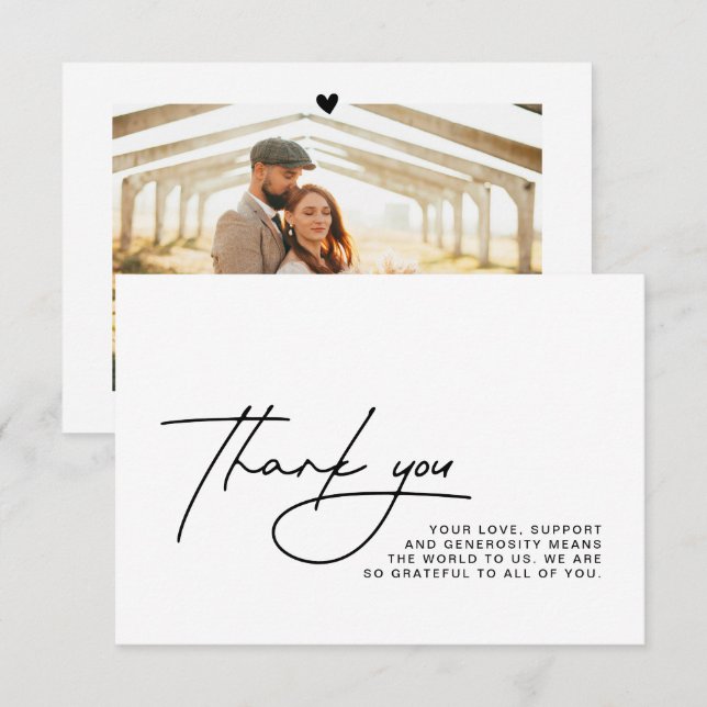 Wedding Thank You Photo Card (Front/Back)