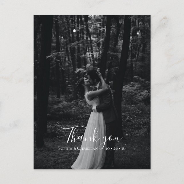 Wedding Thank you Photo Card Postcard (Front)