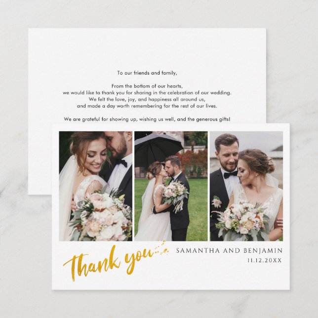Wedding Thank You Photo Collage Card (Front/Back)