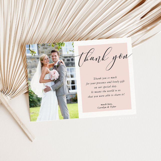 WEDDING THANK YOU photo elegant black blush pink (Creator Uploaded)