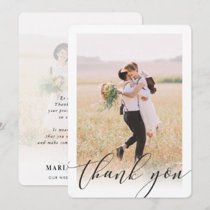 WEDDING THANK YOU photo elegant layer calligraphy Invitation