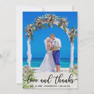 Wedding Thank You Photo Love and Thanks Card