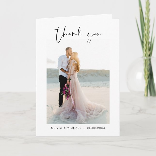 Wedding Thank You Photo Minimalist (Front)