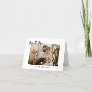 Wedding Thank You Photo Minimalist Card
