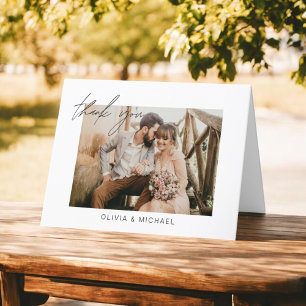 Wedding Thank You Photo Minimalist Card