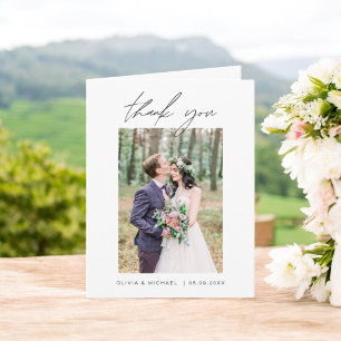 Wedding Thank You Photo Minimalist Card
