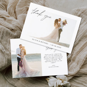 Wedding Thank You Photo Minimalist Card